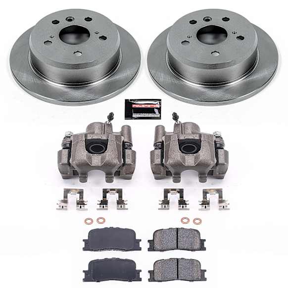 KCOE2418 Rear Brake Disc and Caliper Kit, Natural Caliper, Ceramic, 5 Lugs, Z17 OE Replacement