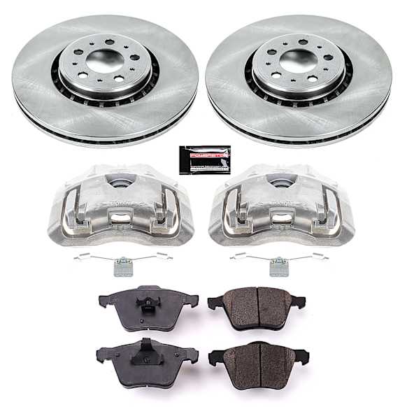 KCOE4552 Front Brake Disc and Caliper Kit, Natural Caliper, Ceramic, 5 Lugs, Z17 OE Replacement