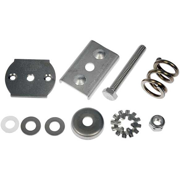 955-0001 Mirror Hardware - Silver and White, Stainless Steel and Plastic, Universal, Kit