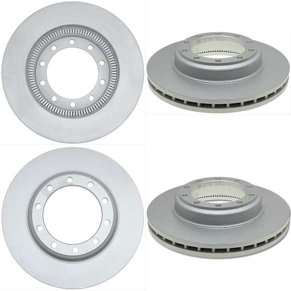 SET-RAY580263-4 Front and Rear Brake Disc, Plain Surface, Vented, 10 Lugs 390.4 mm OD Specialty Truck, Medium Duty & School Bus Series