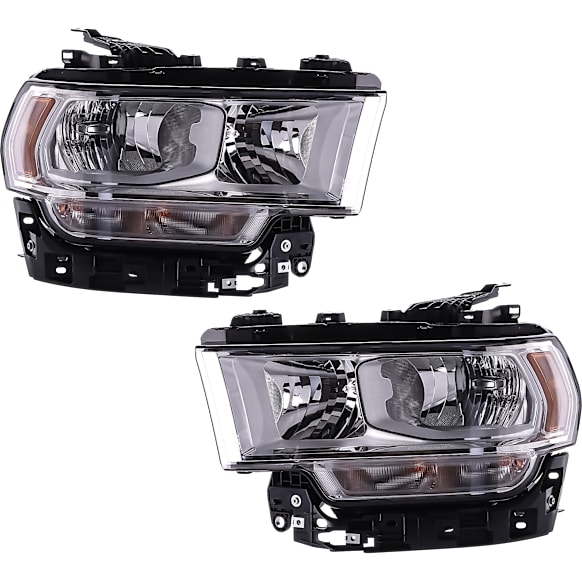 Driver and Passenger Side Halogen Headlight, With bulb(s), OE Replacement