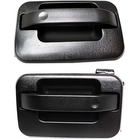 Rear, Driver and Passenger Side Textured Black Exterior Door Handle, Without Key Hole