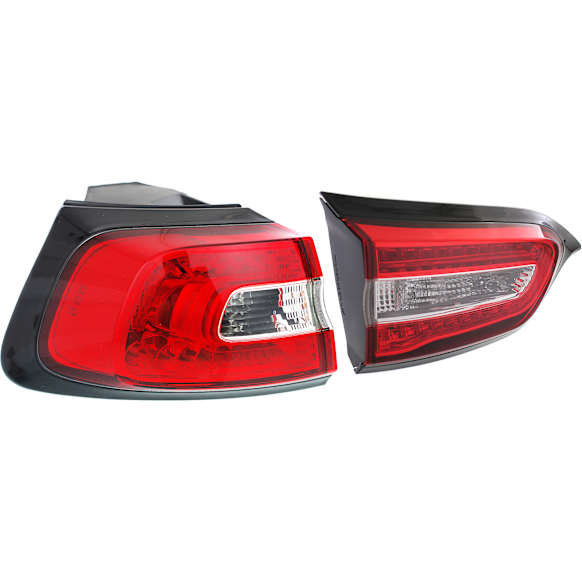 Driver Side, Inner and Outer Tail Lights, with Bulb, Halogen, Mounts on Liftgate, Mounts on Body
