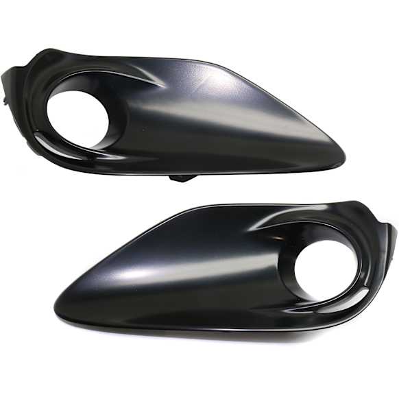 Front, Driver and Passenger Side Fog Light Trims, Black