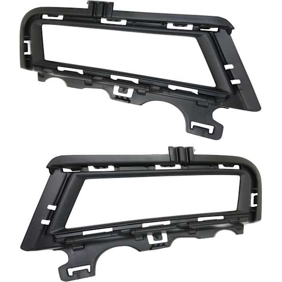 Front, Driver and Passenger Side Fog Light Trims, Textured Black, without Chrome Molding