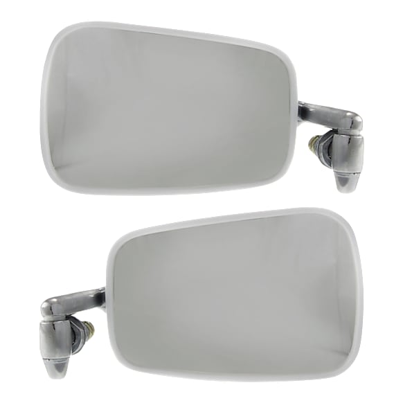 Driver and Passenger Side Mirrors, Manual Adjust, Non-Folding, Non-Heated, Chrome, No Signal Light, No Memory, No Puddle Light, No Auto-Dimming, No Blind Spot Feature, Sedan