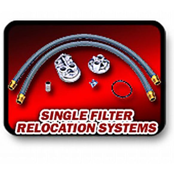 1127 Oil Filter Relocation Kit - Polished, Aluminum, Single oil filter, Direct Fit