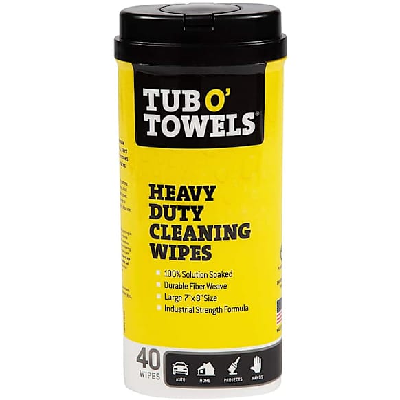TW40 Universal Hand Cleaner, Heavy Duty Cleaning Wipes, 7 x 8 in. Large Moist Wipes, 40 Counts per Tub