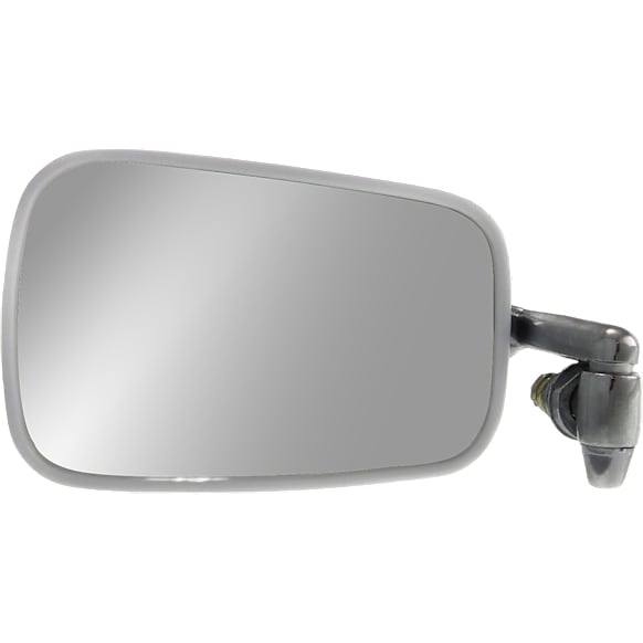 Driver Side Mirror, Manual Adjust, Non-Folding, Non-Heated, Chrome, No Signal Light, No Memory, No Puddle Light, No Auto-Dimming, No Blind Spot Feature, Sedan