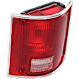 Passenger Side Tail Light, without Bulb, Halogen, Clear and Red Lens, With Chrome Trim