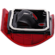 Driver Side Tail Light, without Bulb, Halogen, Clear and Red Lens, Without Chrome Trim