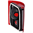Driver Side Tail Light, without Bulb, Halogen, Clear and Red Lens, Without Chrome Trim