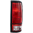 Passenger Side Tail Light, without Bulb, Halogen, Clear and Red Lens, With Black Trim