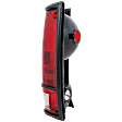 Passenger Side Tail Light, without Bulb, Halogen, Clear and Red Lens, With Black Trim