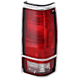 Passenger Side Tail Light, without Bulb, Halogen, Clear and Red Lens, With Chrome Trim