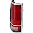 Passenger Side Tail Light, without Bulb, Halogen, Clear and Red Lens, With Chrome Trim