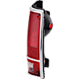 Passenger Side Tail Light, without Bulb, Halogen, Clear and Red Lens, With Chrome Trim