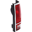 Passenger Side Tail Light, without Bulb, Halogen, Clear and Red Lens, With Chrome Trim