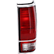 Passenger Side Tail Light, without Bulb, Halogen, Clear and Red Lens, With Chrome Trim