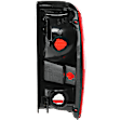 Driver Side Tail Light, without Bulb, Halogen, Clear and Red Lens, Without Trim