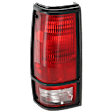 Driver Side Tail Light, without Bulb, Halogen, Clear and Red Lens, With Black Trim