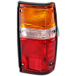 Passenger Side Tail Light, with Bulb, Halogen, Amber, Clear and Red Lens, With Black Trim