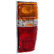 Passenger Side Tail Light, with Bulb, Halogen, Amber, Clear and Red Lens, With Chrome Trim