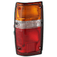 Driver Side Tail Light, with Bulb, Halogen, Amber, Clear and Red Lens, With Black Trim