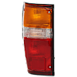 Driver Side Tail Light, with Bulb, Halogen, Amber, Clear and Red Lens, With Black Trim