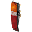 Driver Side Tail Light, with Bulb, Halogen, Amber, Clear and Red Lens, With Black Trim