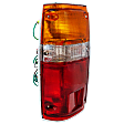 Driver Side Tail Light, with Bulb, Halogen, Amber, Clear and Red Lens, With Chrome Trim