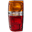 Driver Side Tail Light, with Bulb, Halogen, Amber, Clear and Red Lens, With Chrome Trim