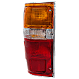 Driver Side Tail Light, with Bulb, Halogen, Amber, Clear and Red Lens, With Chrome Trim