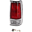 Passenger Side Tail Light, without Bulb, Halogen, Clear and Red Lens, With Chrome Trim