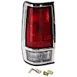 Driver Side Tail Light, without Bulb, Halogen, Clear and Red Lens, With Chrome Trim