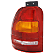 Driver Side Tail Light, without Bulb, Halogen, Amber, Clear and Red Lens