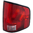 Passenger Side Tail Light, without Bulb, Halogen, Clear and Red Lens