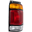 Passenger Side Tail Light, without Bulb, Halogen, Amber, Clear and Red Lens