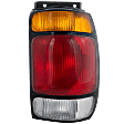 Passenger Side Tail Light, without Bulb, Halogen, Amber, Clear and Red Lens
