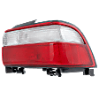 Passenger Side Tail Light, with Bulb, Halogen, Clear and Red Lens, Sedan
