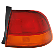 Passenger Side, Outer Tail Light, without Bulb, Halogen, Amber and Red Lens, Sedan