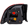 Passenger Side, Outer Tail Light, without Bulb, Halogen, Amber and Red Lens, Sedan
