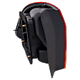 Passenger Side, Outer Tail Light, without Bulb, Halogen, Amber and Red Lens, Sedan