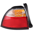 Driver Side, Outer Tail Light, without Bulb, Halogen, Clear and Red Lens, Except Wagon