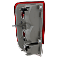 Passenger Side Tail Light, without Bulb, Halogen, Clear and Red Lens