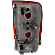 Driver Side Tail Light, without Bulb, Halogen, Clear and Red Lens