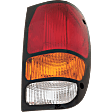 Passenger Side Tail Light, without Bulb, Halogen, Amber, Clear and Red Lens, CAPA CERTIFIED