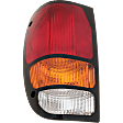 Driver Side Tail Light, without Bulb, Halogen, Amber, Clear and Red Lens