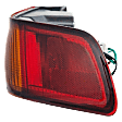 Passenger Side, Outer Tail Light, with Bulb, Halogen, Amber and Red Lens, Japan/USA (NAL Brand) Built