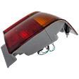 Passenger Side, Outer Tail Light, with Bulb, Halogen, Amber and Red Lens, Japan/USA (NAL Brand) Built